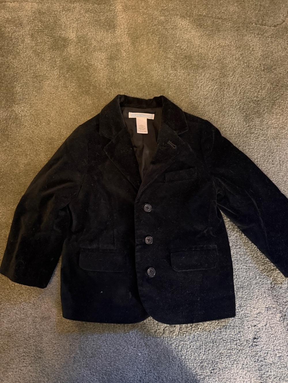 Janie and Jack Black Velvet Toddler Jacket